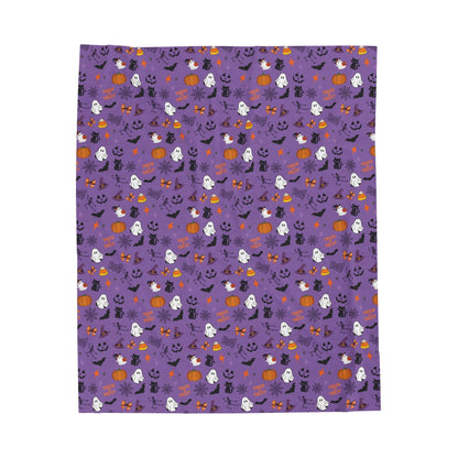 Halloween Purple - Velveteen Plush Blanket20091066946463817595All Over PrintsReady Set Monkey