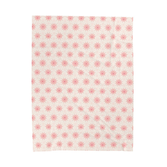 Pink Starburst Velveteen Plush Blanket24197945202658709464All Over PrintsReady Set Monkey